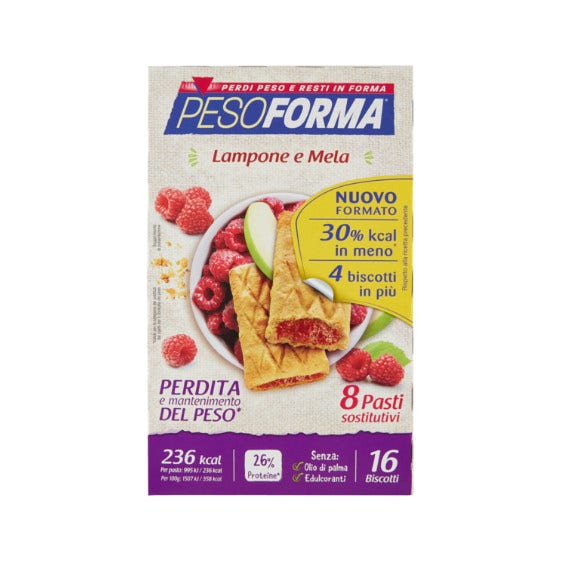 Biscotti Pesoforma Lampone Mela 8 Pasti Sostitutivi 16 Biscotti  - 2