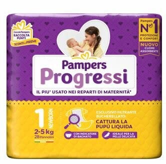 Pampers Progressi New Born Taglia 1 (2-5 Kg) 28 Pezzi-5