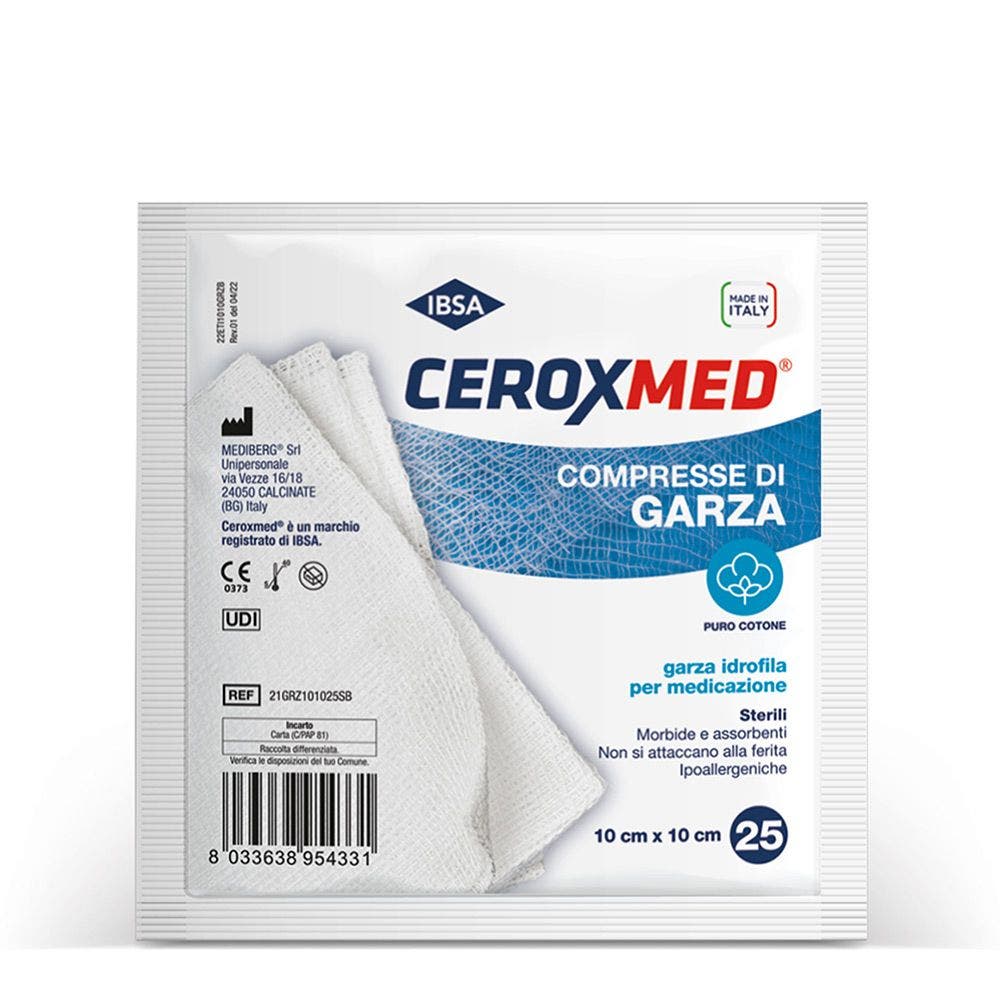 Ceroxmed Garza Idrofila 10x10cm 25 Pezzi-2