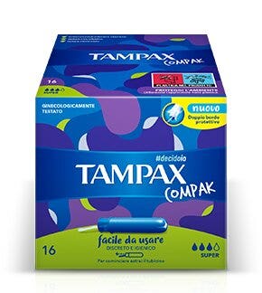Tampax Compak Super 16 Assorbenti Interni Flussi da Medi ad Abbondanti