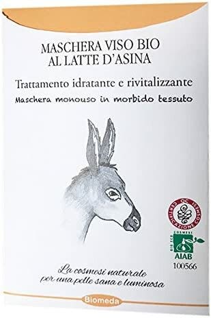 Biomeda Maschera  Viso Monouso Al Latte D'Asina Bio-1