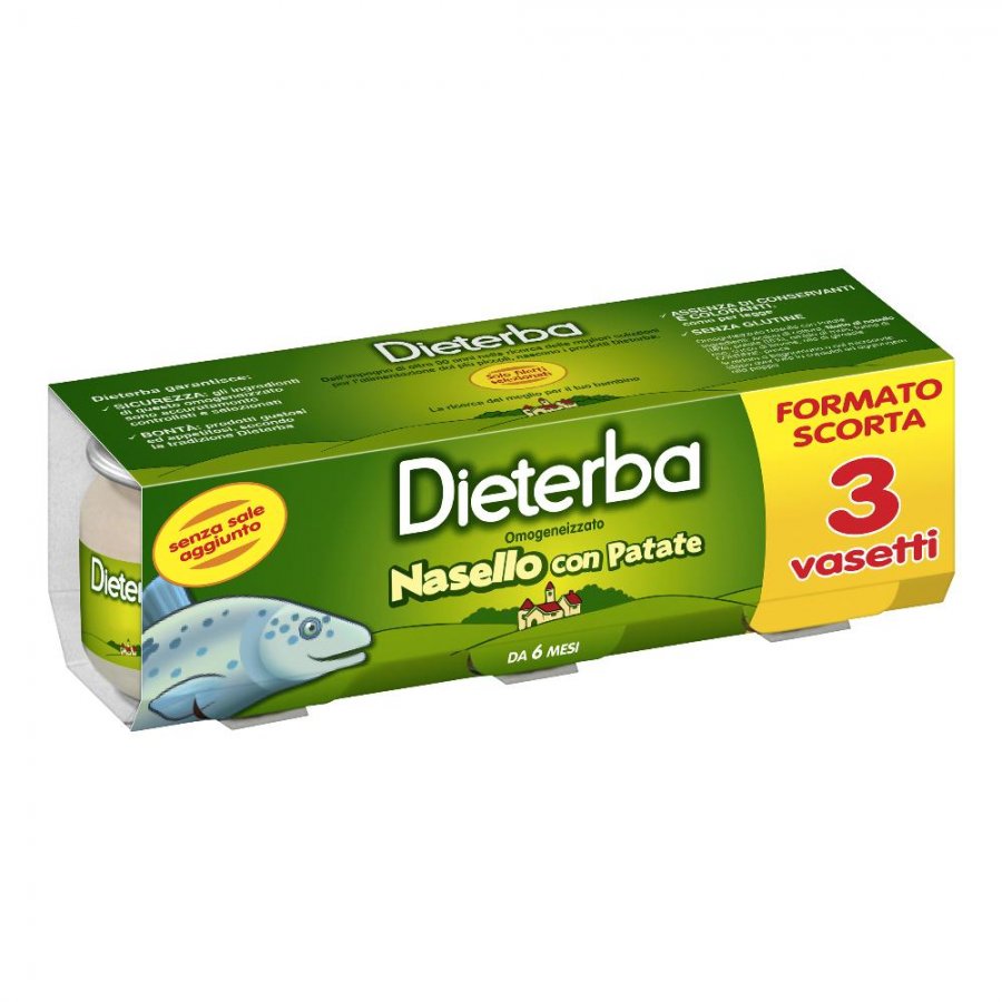 Dieterba Omogeneizzato Nasello 3 Pezzi 80g  - 2