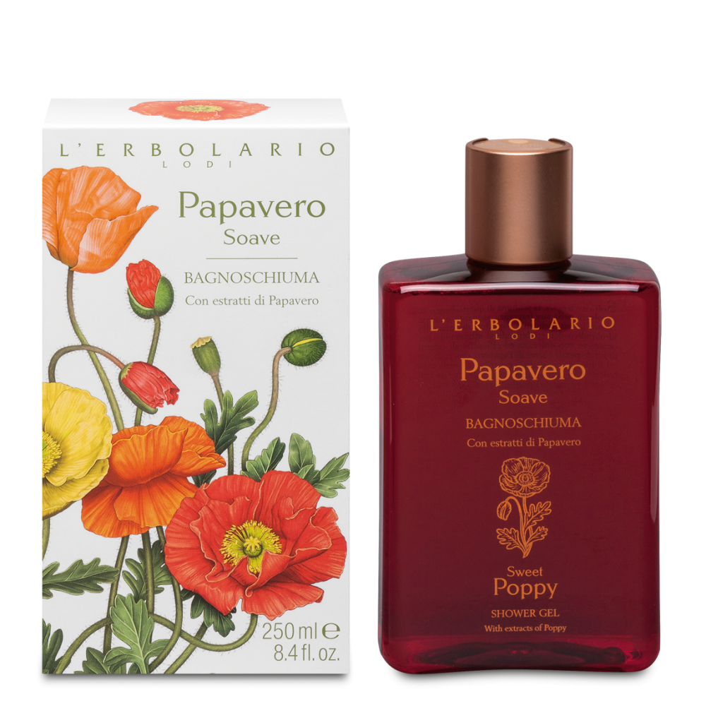 L'Erbolario Bagnoschiuma Papavero Soave Detergente Azione Antiossidante 250ml-2