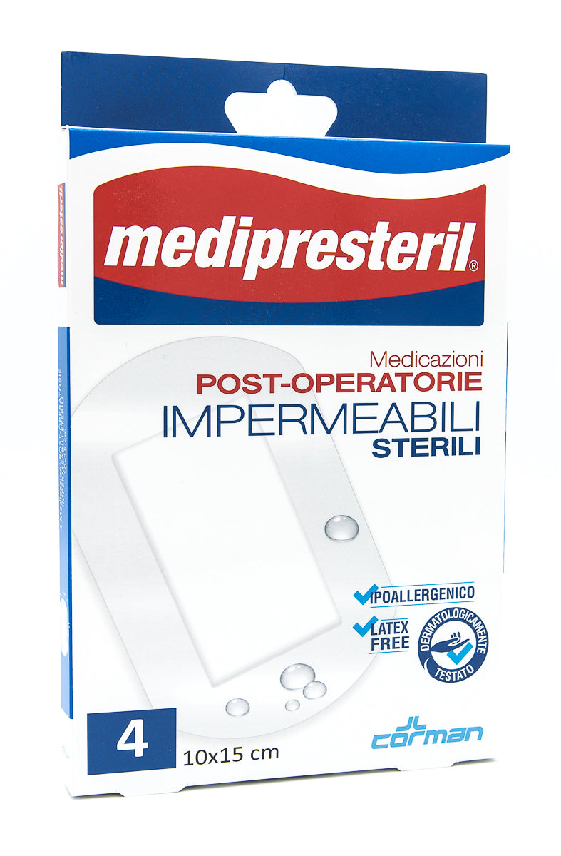 Medipresteril Medicazione Post Operatoria Impermeabile Sterile 10x15cm 4 Pezzi  - 1
