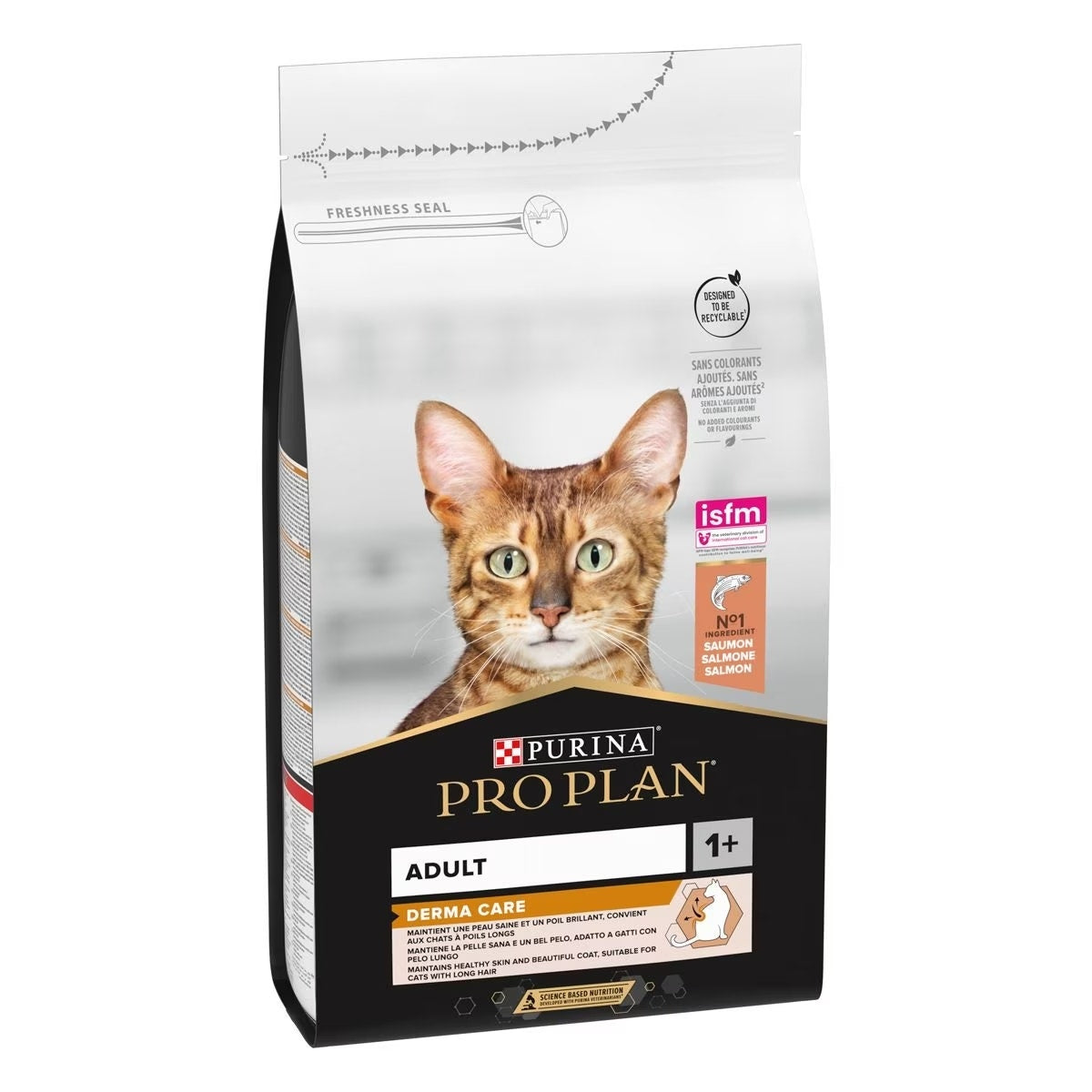 Purina Pro Plan Adult 1+ Derma Care Cibo Secco Con Salmone Gatti Adulti Sacco 1,5kg-3