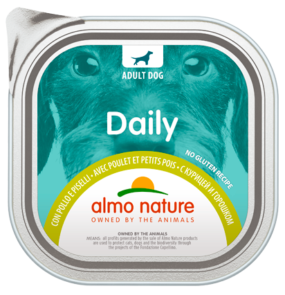 Almo Nature Daily Menù Cibo Umido Pollo/Piselli Per Cani Adulti Vaschetta 100g-2
