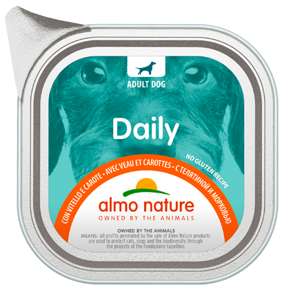 Almo Nature Daily Menù Cibo Umido Vitello/Carote Per Cani Adulti Vaschetta 100g-2