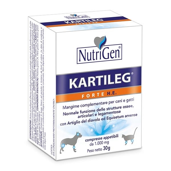Nutrigen Kartileg Forte He Mangime Complementare Per Articolazioni Cani/Gatti 60 Tavolette-1
