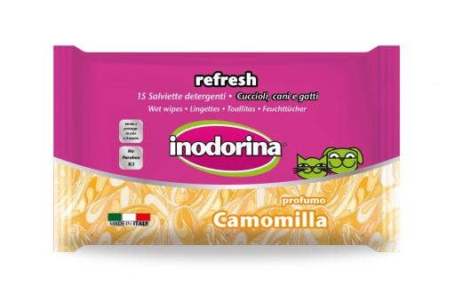 Inodorina Refresh Salviette Detergenti Alla Camomilla Specifiche Per Occhi/Orecchie Per Cani/Gatti 15 Salviette-3