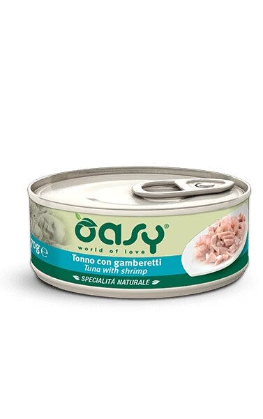 Oasy Wet Cat Tonno con Gamberetti Lattina Gr 70-1