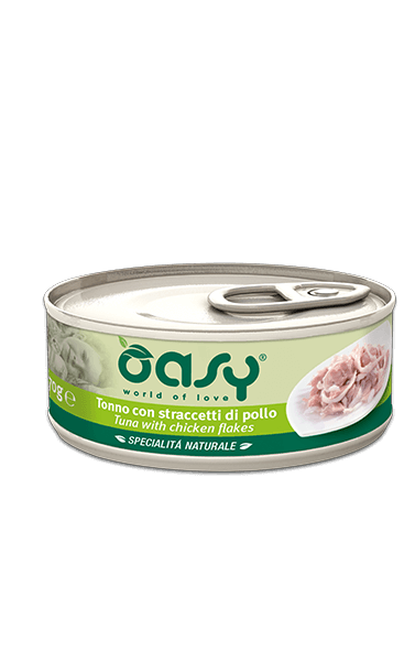 Oasy Wet Cat Tonno Con Straccetti Di Pollo Cibo Umido Gatti Adulti Lattina 70g-2