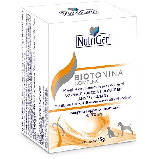 Nutrigen Biotonina Complex Mangime Complementare Per Cute Cani/Gatti 30 Tavolette-1