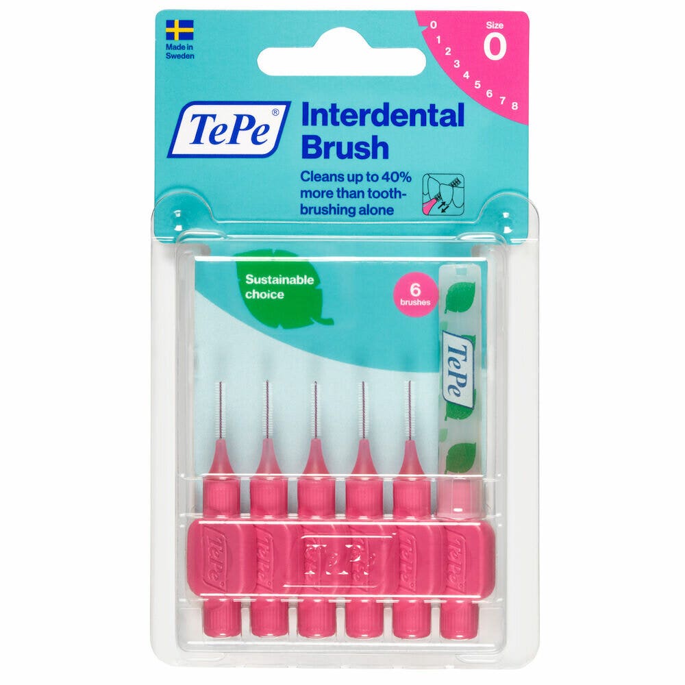 TePe Original Rosa Scovolino Per Pulizia Interdentale Misura ISO 0 (filo 0,4 mm) 6 Pezzi-1