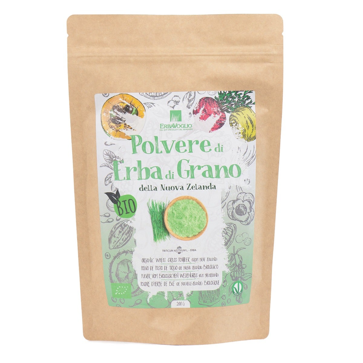Erbavoglio Polvere Di Erba Di Grano Della Nuova Zelanda Bio 200g-2