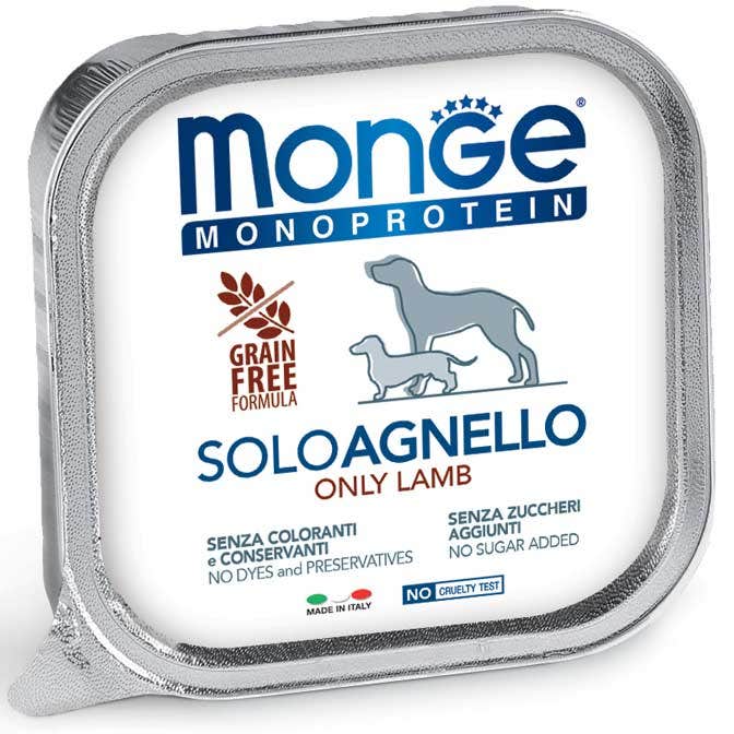Monge Monoprotein Solo Agnello Cibo Umido Per Cani Adulti 150g-2