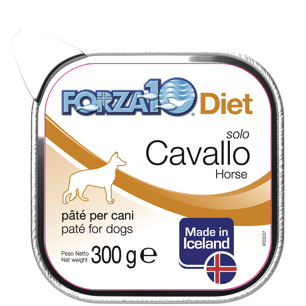 Forza10 Solo Diet Cavallo Paté Per Cani Adulti Vaschetta 300g-1