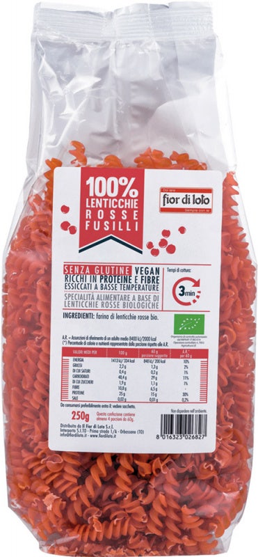Fior Di Loto Fusilli Di Lenticchie Rosse 250g-1