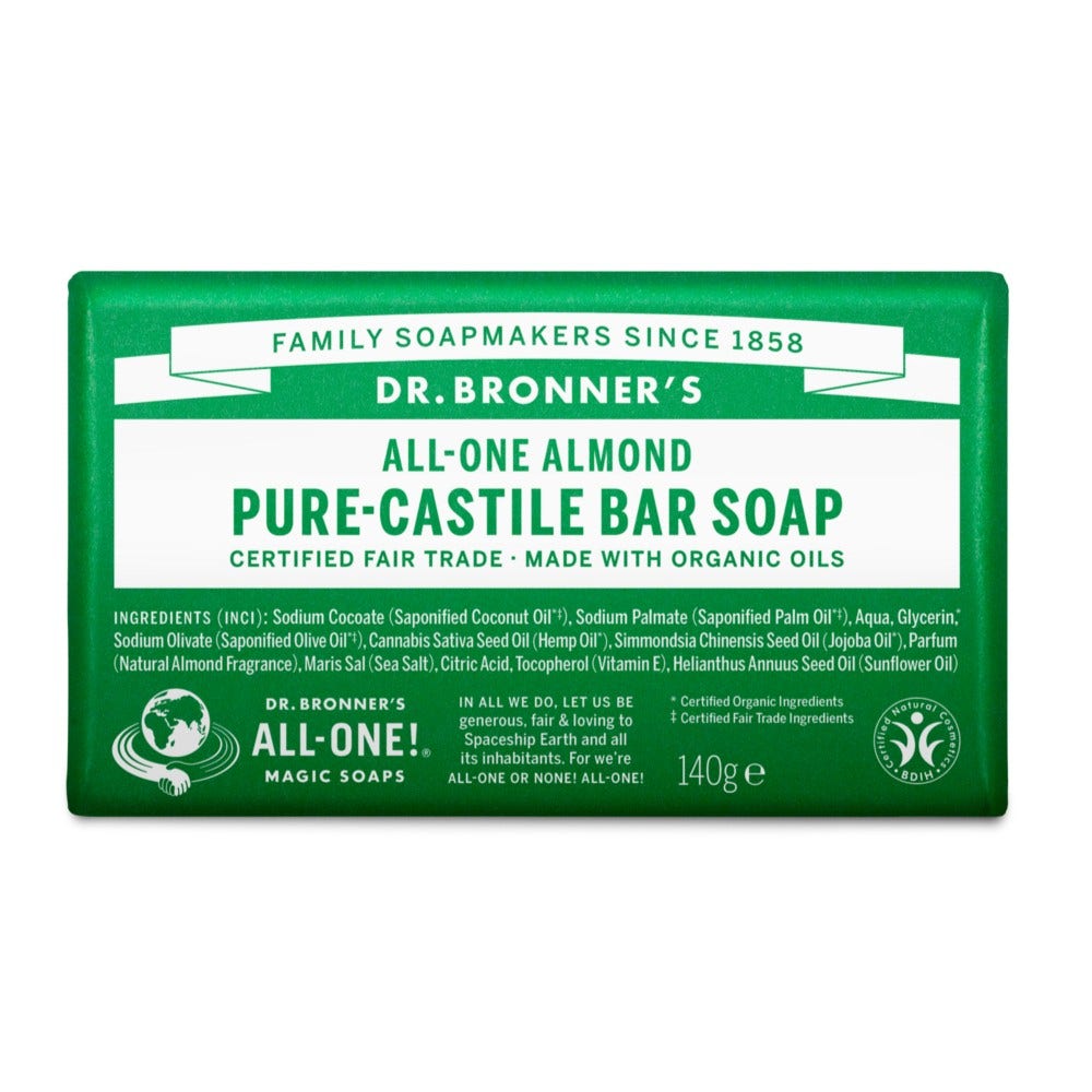 Dr. Bronner's Puro Sapone Solido Bio Mandorla 140g-1