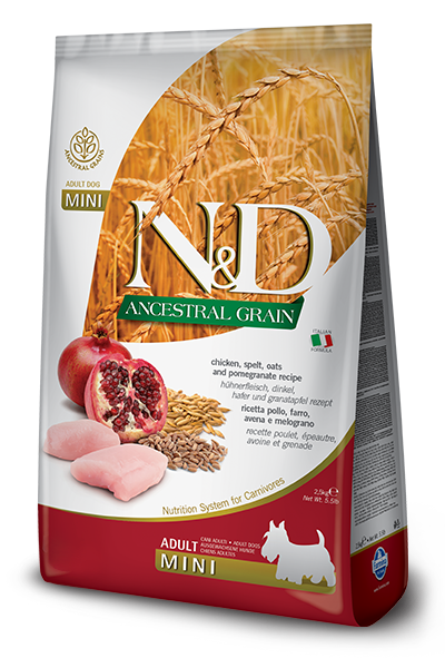 Farmina N&D Ancestral Grain Pollo E Melograno Cani Adulti Taglia Mini Sacco 800g-1