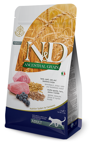 Farmina N&D Ancestral Grain Selection Agnello E Mirtillo Gatti Adulti Sacco 5kg-2