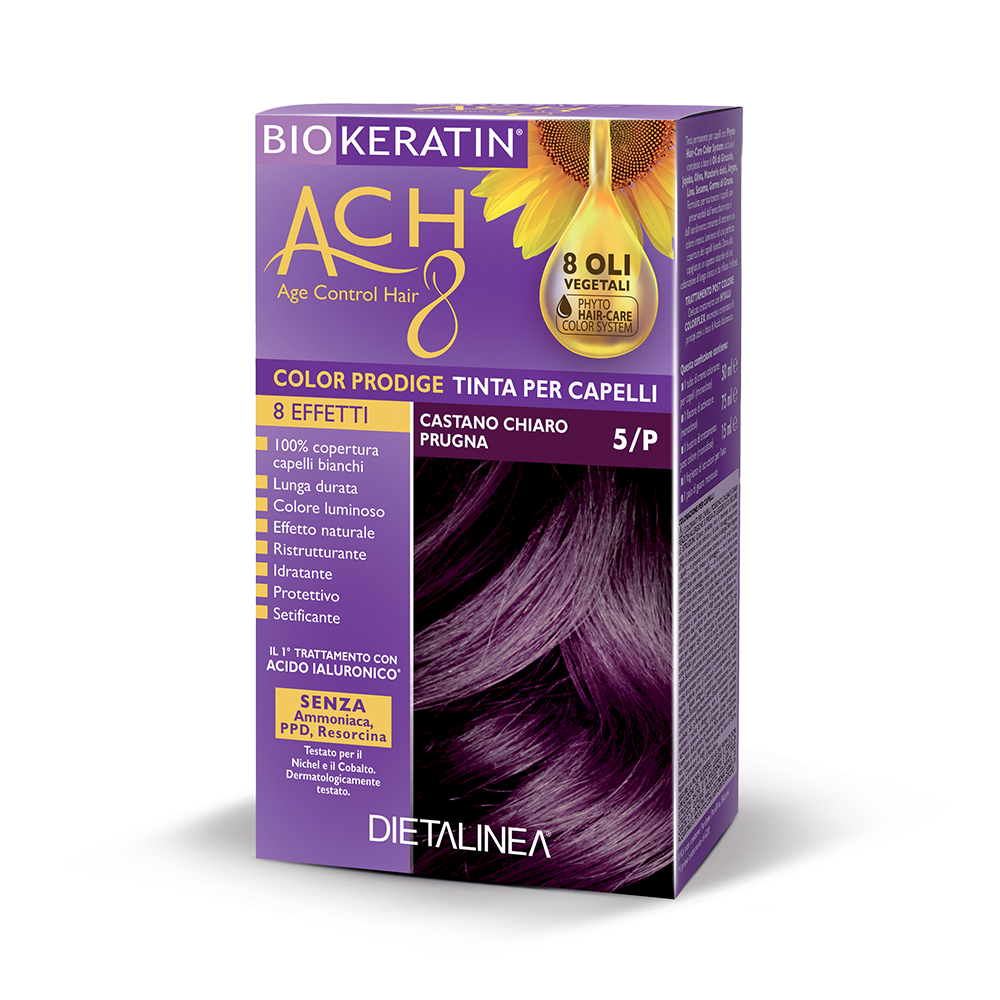 Biokeratin Ach8 Tinta per Capelli Castano Chiaro Prugna 5/P-2