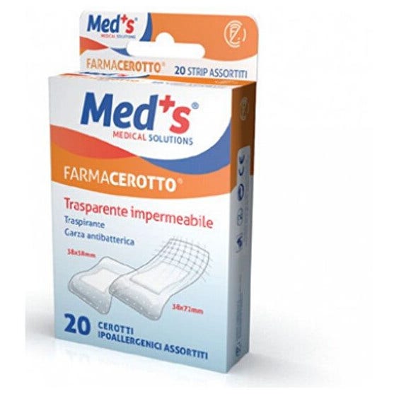 Med's Trasparente Impermeabile 20 Cerotti Ipoallergenici Assortiti-1