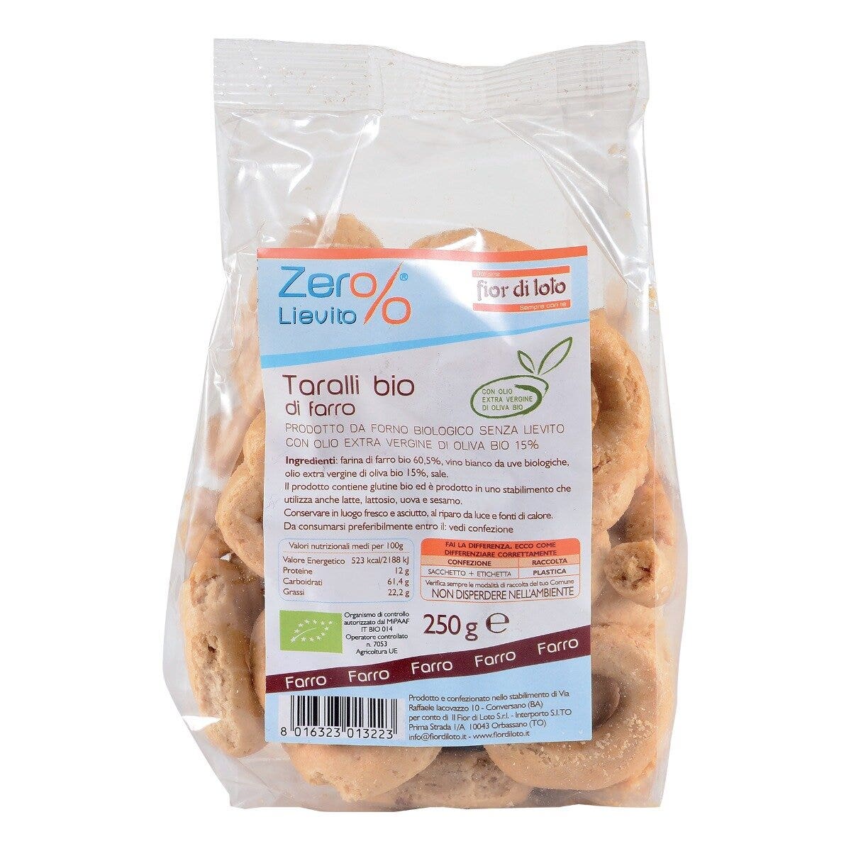Fior Di Loto Taralli Di Farro Olio Extravergine Di Oliva Bio 250g-1