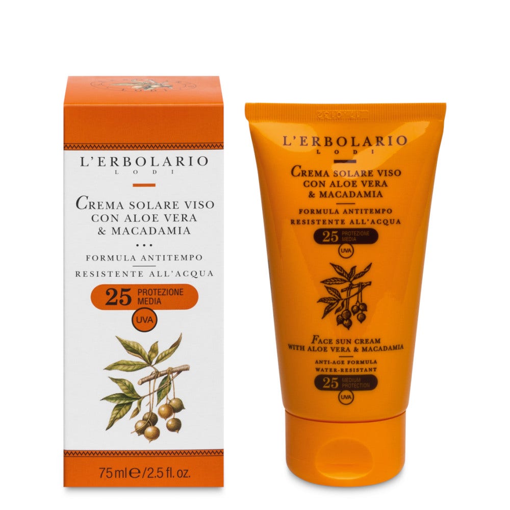 L'Erbolario Crema Solare Viso Anti-tempo Aloe E Macadamia 75ml SPF25-2