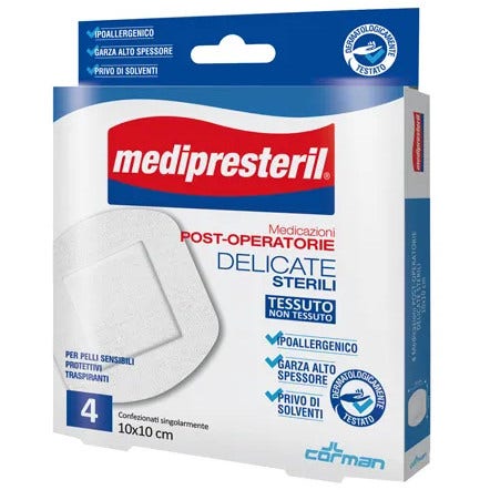 Medipresteril Medicazione Post-Operatoria Delicata TNT 10x10cm 5 Pezzi-2