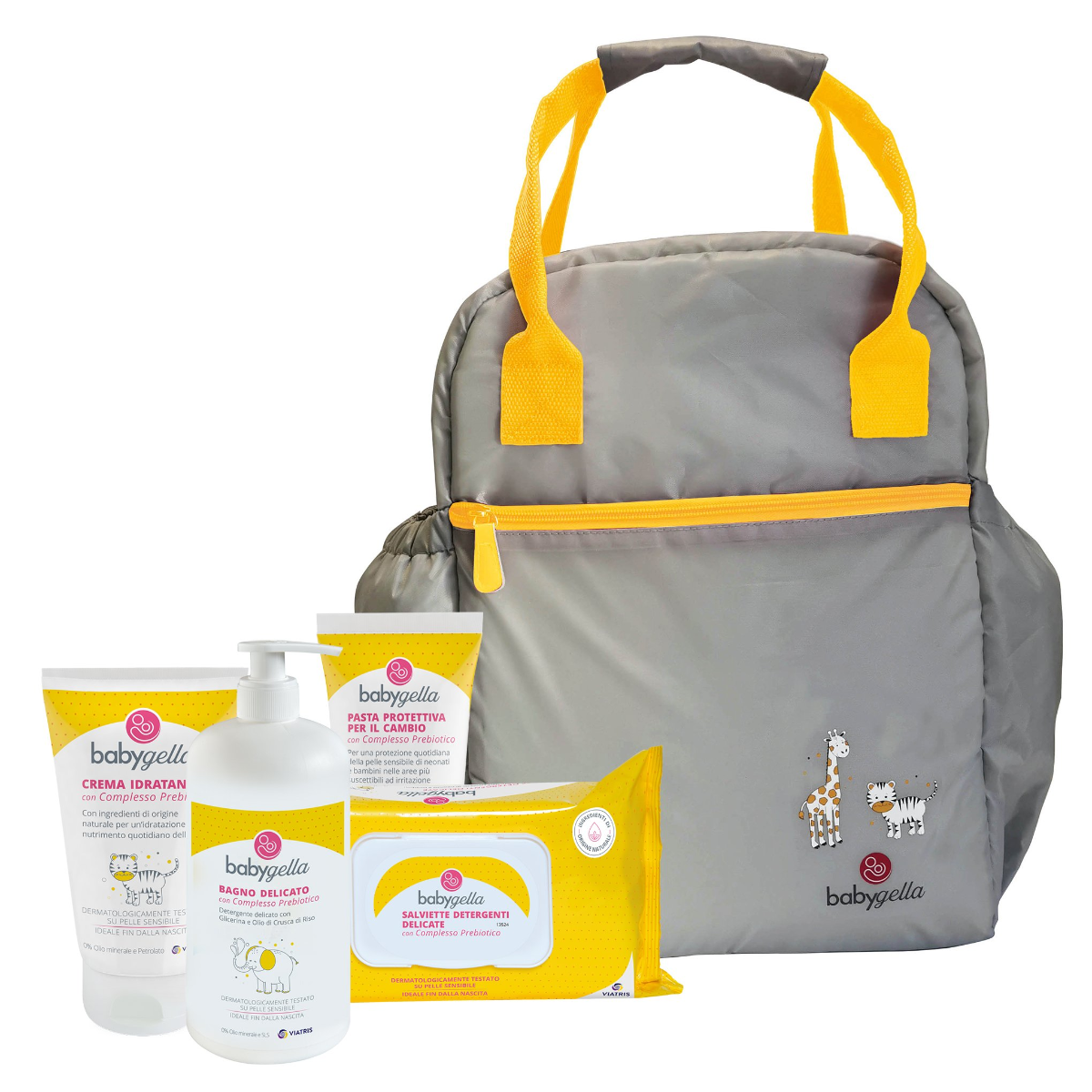 Babygella Prebiotic Borsa + Bagno 250ml+72 Salviette+Crema Corpo 100ml+Pasta Protettiva 100ml-3