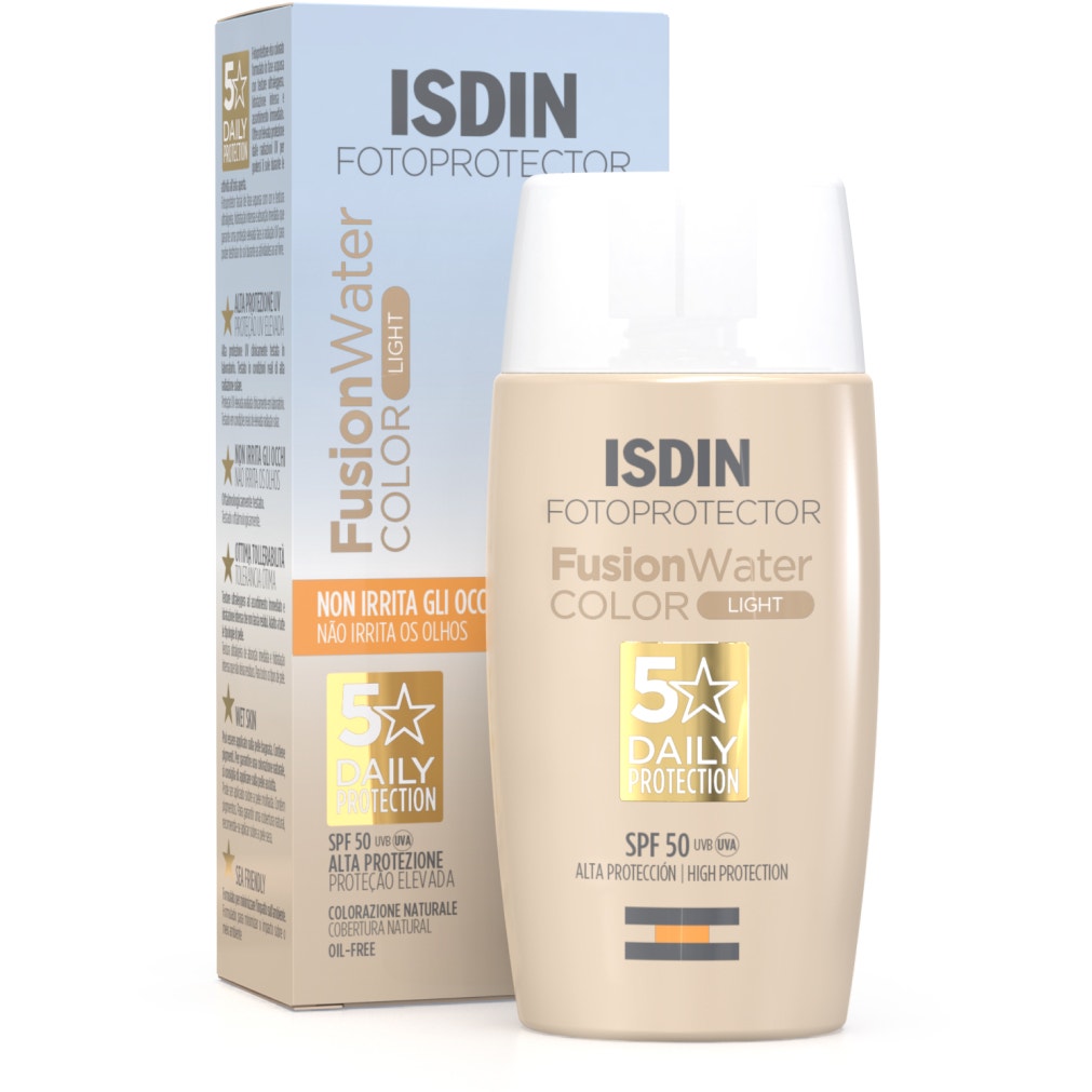 Isdin Fusion Water Color Light Fotoprotezione Colorata Ultraleggera 50ml SPF50-1