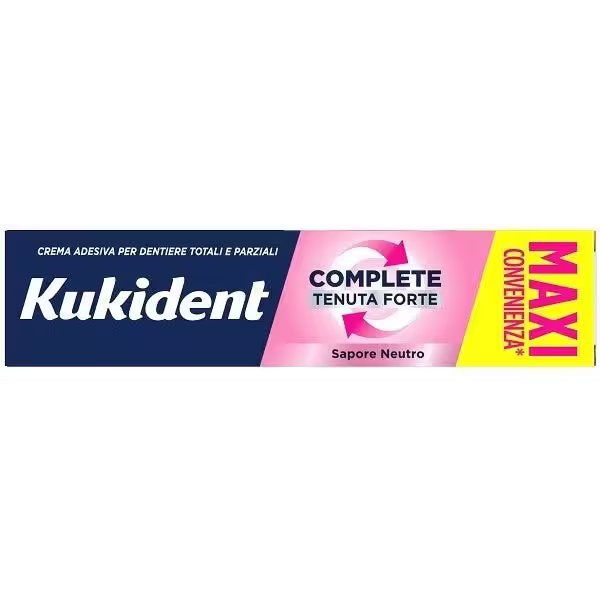 Kukident Complete Crema Adesiva Dentiere Aroma Neutro 70g-1