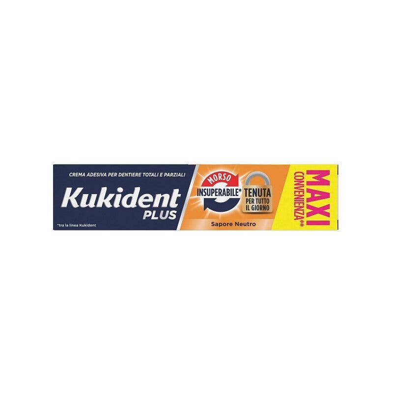 Kukident Plus Morso Insuperabile Crema Adesiva Dentiere 57g-1