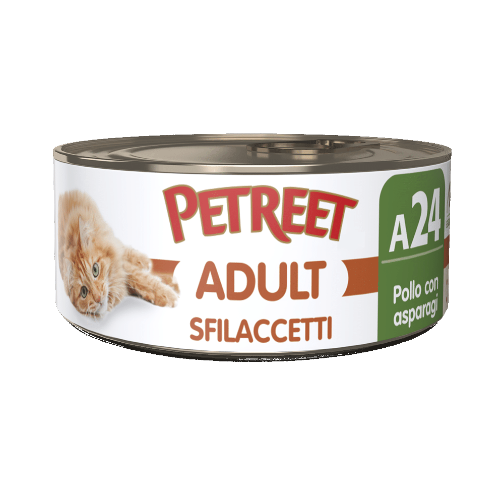 Petreet Adult Sfilaccetti Di Pollo Con Asparagi Per Gatti Lattina 70g-2