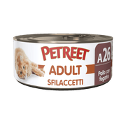 Petreet Adult Sfilaccetti Di Pollo Con Fegatini Per Gatti Lattina 70g-2