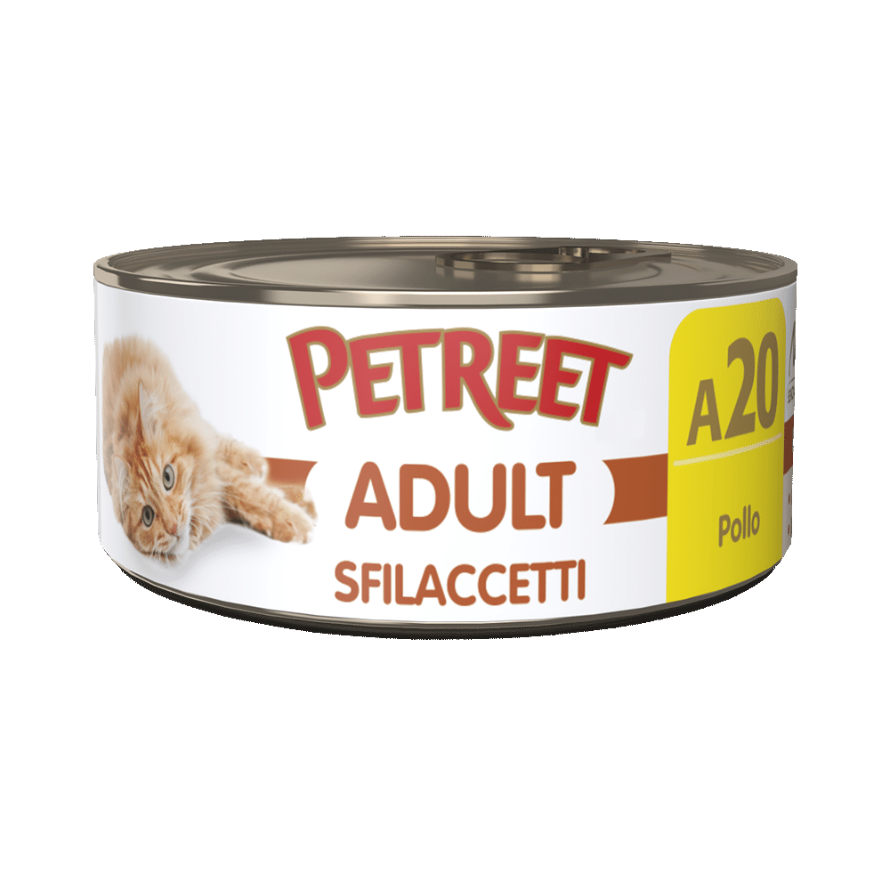 Petreet Adult Sfilaccetti Di Pollo Per Gatti Lattina 70g-2