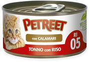 Petreet Tonno Riso Con Calamari Cibo Umido Per Gatti Adulti Lattina 85g-2
