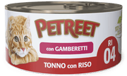 Petreet Tonno Riso Con Gamberetti Cibo Umido Per Gatti Adulti Lattina 85g-3