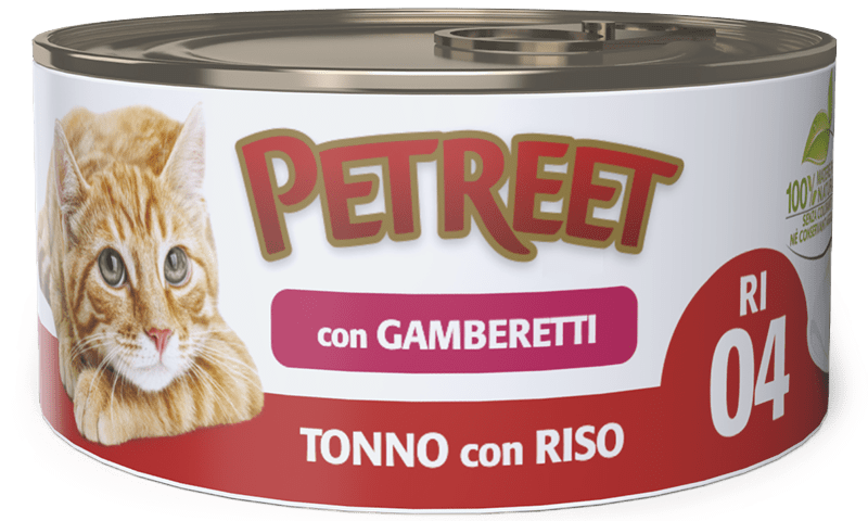 Petreet Tonno Riso Con Gamberetti Cibo Umido Per Gatti Adulti Lattina 85g-3