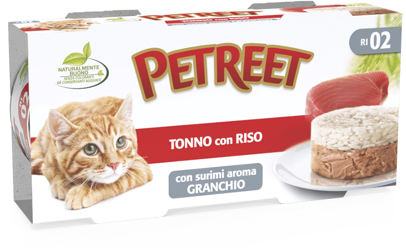 Petreet Tonno Riso Con Surimi Aroma Granchio Cibo Umido Per Gatti Adulti 2x170g-3