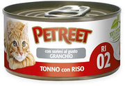Petreet Tonno Riso Con Surimi Aroma Granchio Cibo Umido Per Gatti Adulti Lattina 85g-3