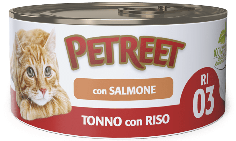 Petreet Tonno Riso Con Salmone Cibo Umido Per Gatti Adulti Lattina 85g-3