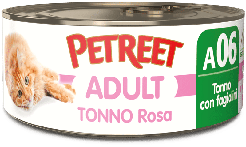 Petreet Tonno Rosa Con Fagiolini Cibo Umido Per Gatto Adulto Barattolo 140g-3