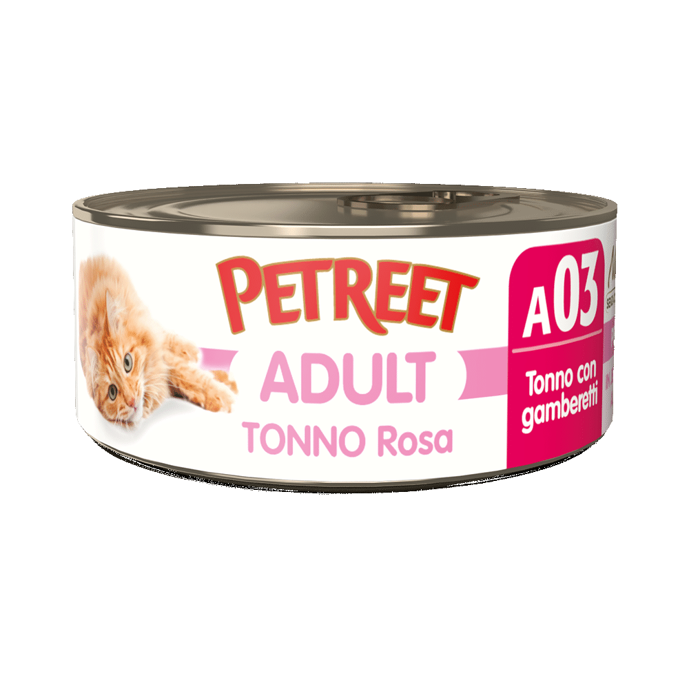 Petreet Adult Tonno Rosa Con Gamberetti Per Gatti Lattina 70g-1