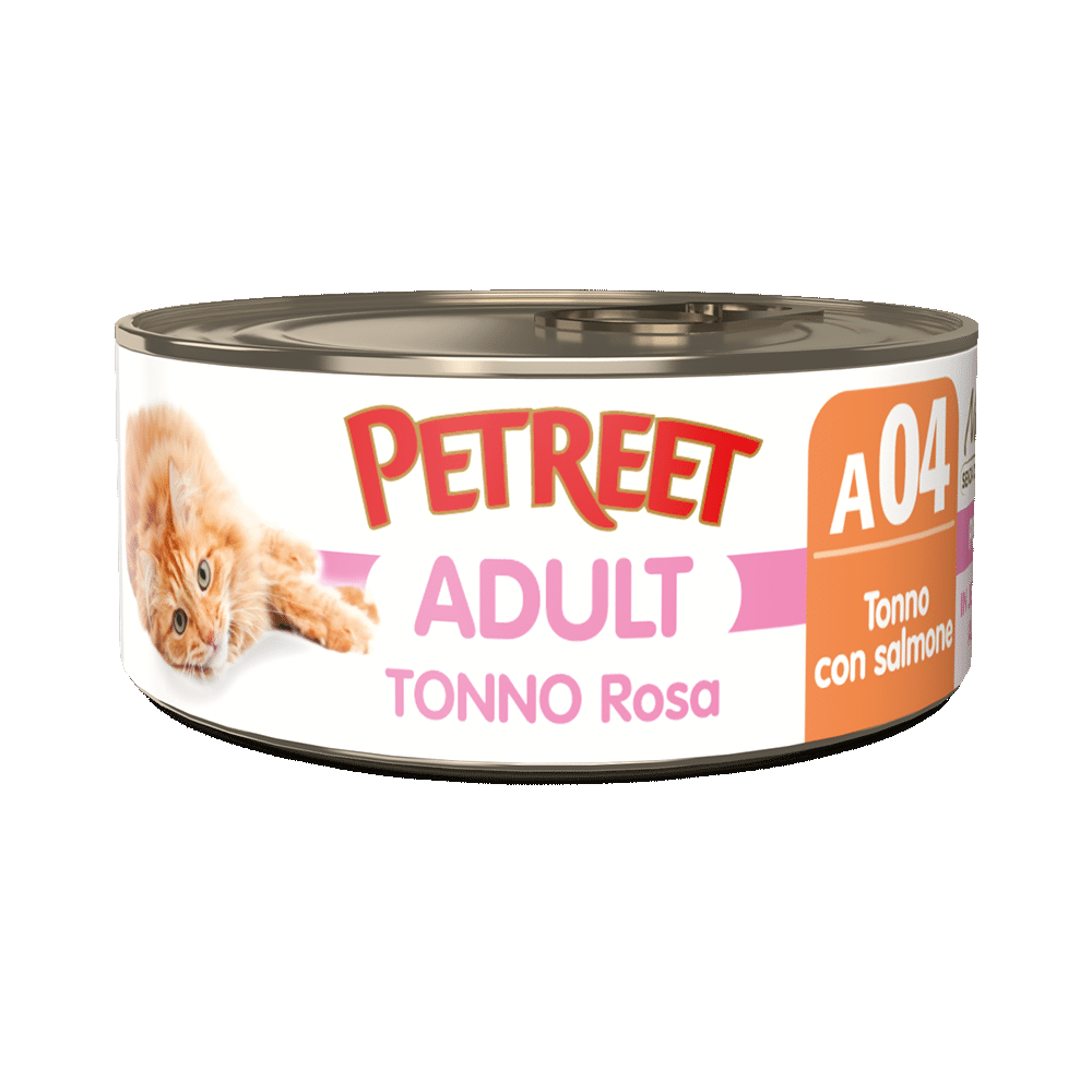 Petreet Adult Tonno Rosa Con Salmone Per Gatti Lattina 70g-2