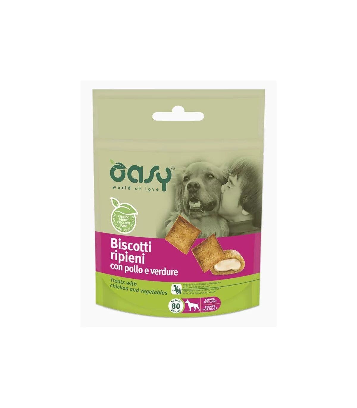 Oasy Snack Cane Biscotti Ripieni Con Pollo E Verdure 80g-1