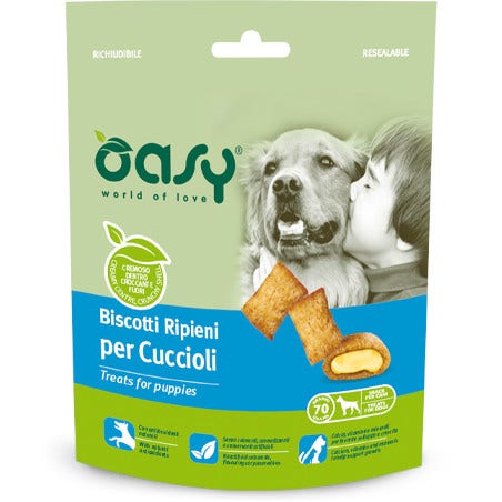 Oasy Snack Al Pollo Biscotti Ripieni Cani Cuccioli 70g-2