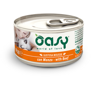 Oasy Wet Cat Mousse Con Manzo Per Gatti Adulti Lattina 85g-1