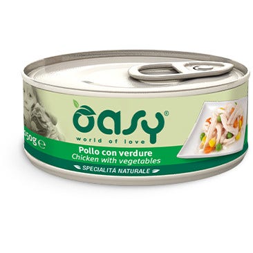 Oasy Wet Dog Pollo Con Verdure Cibo Umido Cani Adulti Lattina 150g-2