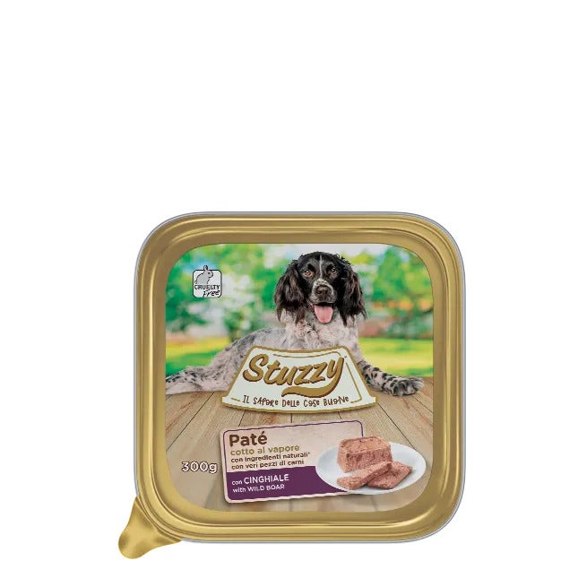 Stuzzy Paté Classico Con Cinghiale Per Cani Adulti Vaschetta 300g-3